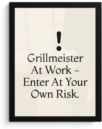 Poster in lijst - Fotolijst 30x40 cm - Posters - Grill - Uitroepteken - Zwart - Tekst - Posterlijst zwart - Decoratie - Wanddecoratie woonkamer - Muurdecoratie slaapkamer