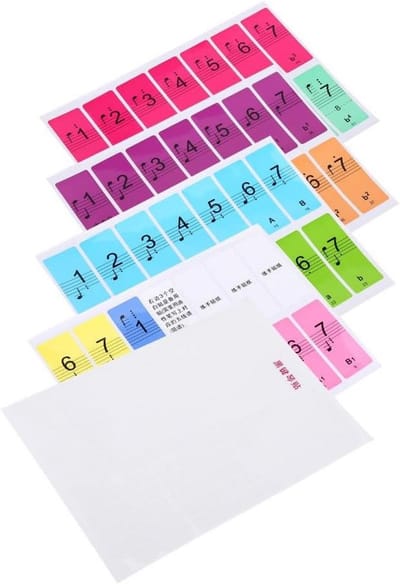 Grote Set Pianostickers 88 Toetsen: Leer Snel Noten met Verwijderbare Toetsenbord Etiketten