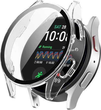 Watch case screenprotector - hoesje - gehard glas - geschikt voor Samsung Galaxy Watch 7 (44 mm) - transparant