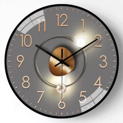 Wandklok - Stille Metaalen Wandklok voor Kantoor en Woonkamer - Non Ticking Mechanisme - 30 cm - 1 stuk - Type 3