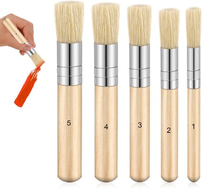 Houten Stencil Borstels Set voor Schilderen - 5 Stuks