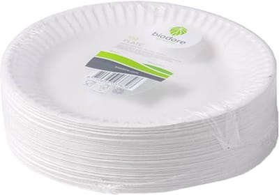 DEPA® Bord - klein- rond - 1-vaks - karton - Ø15cm - wit - 100 stuks