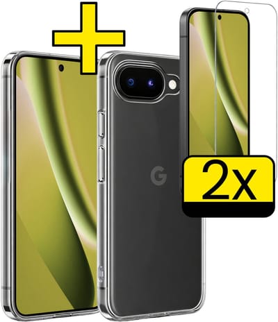 Hoesje - Met 2x Screenprotector - Geschikt voor Google Pixel 10a - Sterk & Shockproof - Back Cover - Siliconen Case - Telefoon Hoes - Telefoonhoesjes - Transparant