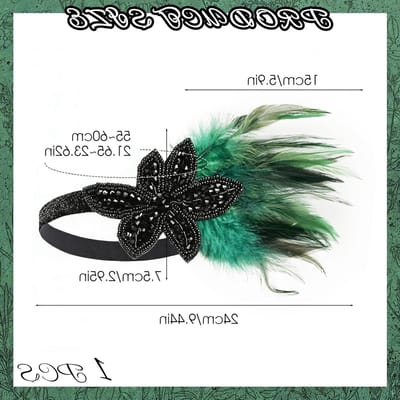 Vintage Flapper Hoofdband met Veertjes, 1920s Kostuumaccessoires voor Feestjes, Themed Ballen en Party Decoratie voor Vrouwen