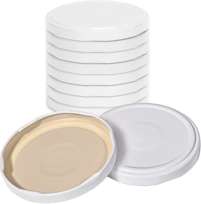 Oputec 10x twist-off draaideksel TO 82 (82 mm) – wit inmaakdeksel – reserve voor jampotten & weckpotten