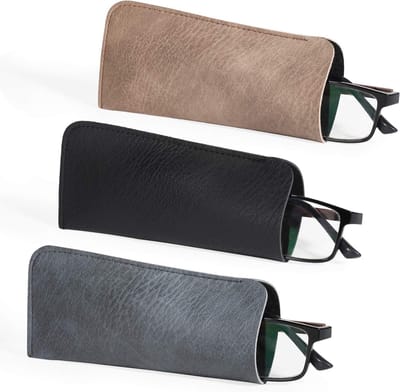 Hard case-Brillenkoker - Brillendoos - Brillenetui - Brillenhoes-3 stuks-PU-leren brillenkoker-leestas-Brillenkoker - Brillendoos - Brillenetui - Brillenhoes-3 stuks-PU-leren brillenkoker-leestas