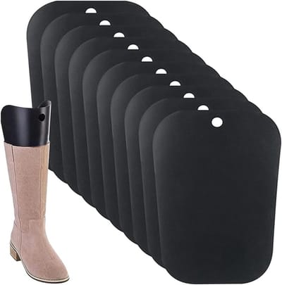 Famanu – Laarzen schoenspanners - 10 stuks herbruikbare laarsvormige schoensteunen - zwarte kunststof - steunvormen - gereedschapschoenspanner voor lange en korte laarzen - voor heren en dames (30 cm)