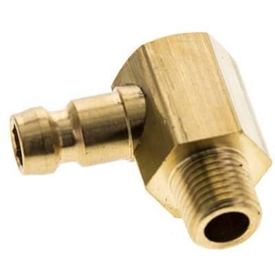 Messing DN 6 Tempereerkoppeling Insteeknippel M10x1 Buitendraad(conisch) 90-deg [2 Stuks]