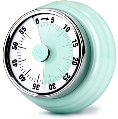 longziming -Mechanische Keukentimer met Magnetische Achterkant – 360° Draaibare Afteltimer voor Koken, Studeren en Bakken – Geluidsalarm & Eenvoudige Bediening – Groen