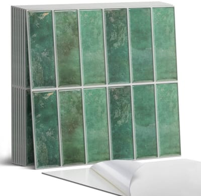 Coloray Plaktegels - Verticale tegels Portugese Tegels - 30 cm x 30 cm - Groente Plaktegels - 9 stuks - Vierkant PVC Tegels - Plaktegels Keuken - Zelfklevende Vloertegels - Vinyltegels Vloer Zelfklevend - Zelfklevende Tegels