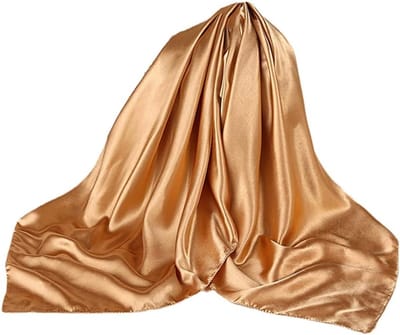 Dames Sjaal - Hoofddoek Foulard - Stijlvolle Accessoire - Zija-Satijn Look - 90x90 cm - Goud