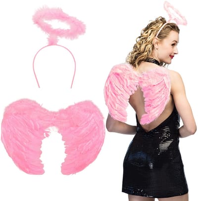 Boland - Set Engel promo lichtroze Roze - Volwassenen - Vrouwen - Engel - Fantasy - Cosplay - Carnaval - Themafeest