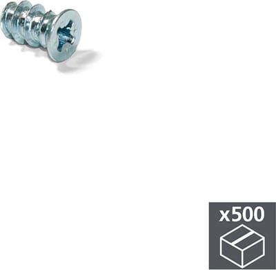 Emuca Schroeven, platte kop Pozidrive, D. 6,2 mm, 13 mm, Euro, Staal, Verzinkt, 500 st.