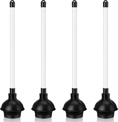 Toilet Plunjers - Ontstopper Set - Verstoppingen Verhelpen - Dubbele Duwkracht Cup - 516 cm Lengte - Zwart