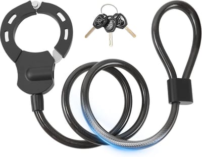 Kabelslot met sleutel - Fietsbeveiliging - Fiets beveiligen - Sterk gevlochten staalkabel - 15 cm - Zwart