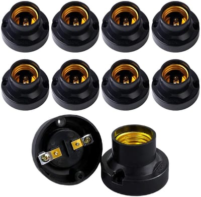 Vintage E27 Fitting 10-Pack voor LED Lampen - Universele Lampbases in Zwart voor Thuisgebruik