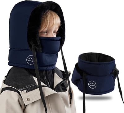 Multifunctionele Thermische Balaclava voor Kinderen, Verstelbaar Winddicht Fleece Ski Masker met Nekgaiter, 3-in-1 Volledige Gezichtsmasker voor Winterse Activiteiten