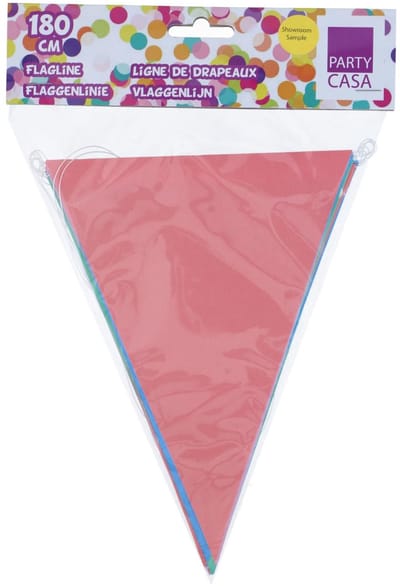No Brand Flagline Vlaggenlijn 180cm - Pastelkleurige Papieren Slinger - Ideaal Voor Verjaardagen en Feestjes - Gemakkelijk te Bevestigen en Herbruikbaar - 180 x 20 cm - Meerkleurig