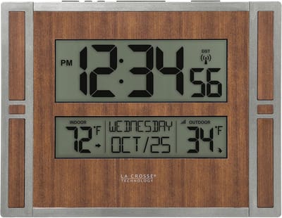 Digitale Wandklok met Binnen- en Buitentemperatuurdraadloze Sensor