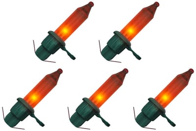 OE Lightning Reserve Kerstlampjes - 5 stuks - Groene Insteek Fitting - 2.5V/0.425W - Rood Licht