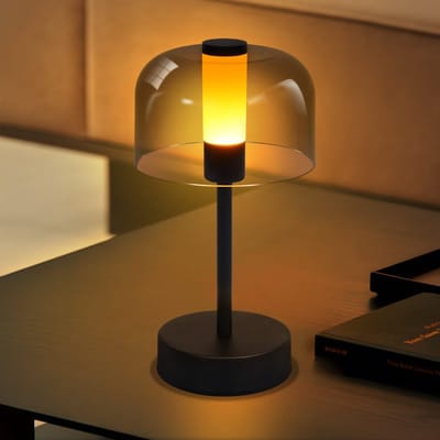 NETTLIFE Tafellamp LED - 2000mAh Accu - Zwart - Draadloze Nachtlamp - 1800K-6500K Touch Dimbaar - met geheugenfunctie - USB Oplaadbaar - binnen en buitenverlichtung - voor slaapkamer | woonkamer | tuin