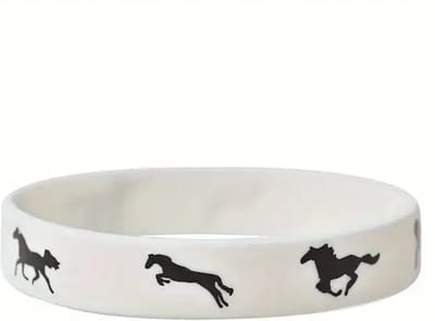 Elastische rubberen paarden armband wit - armband - paard - horse - sieraad - manege - western - dressuur