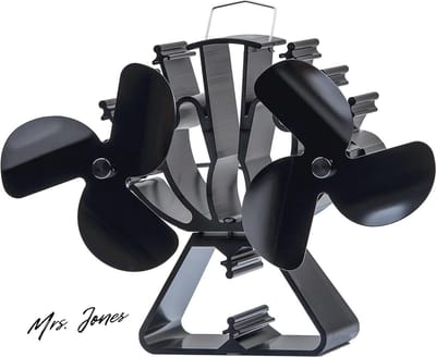 Mrs Jones HAWCAFU Kachelventilator dubbele motor houtkachel - 6 bladen - warmte aangedreven - haard ventilator - houtkachel vent - hout brandend .