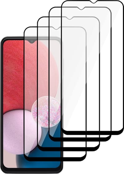 Screenprotector geschikt voor Samsung Galaxy A13 4G - Gehard Glas Beschermglas Tempered Glass Volledig Dekkende Screen Protector - 4 Stuks