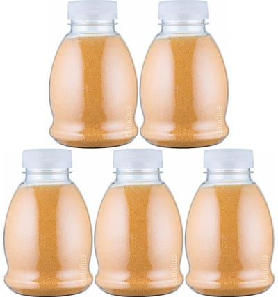 Scrubzout Appel-kaneel - 375 gram - Fles met trasparante dop - set van 5 stuks - Hydraterende Lichaamsscrub