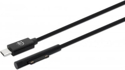 Manhattan 353632 USB-kabel USB-C stekker, Surface Connect stekker 1.80 m Zwart Met USB