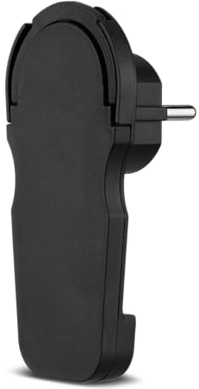 Hoekstekker geaard contact platte stekker 8 mm dik 3680 W zwart
