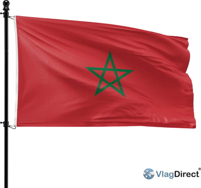 VlagDirect - Marokkaanse vlag - Marokko vlag - 150 x 225 cm - XL vlag.
