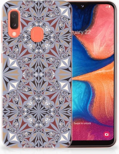 Samsung Galaxy A20e TPU Siliconen Hoesje Flower Tiles