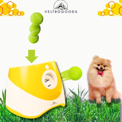 VeltroGoods - inc 12 ballen - Automatische ballenwerper - Dieren speeldgoed - Honden speelgoed - Oplaadbaar - Oranje - Honden - apporteer speelgoed