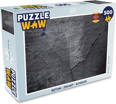 Puzzel Beton - Zwart - Scheur - Legpuzzel - Puzzel 500 stukjes