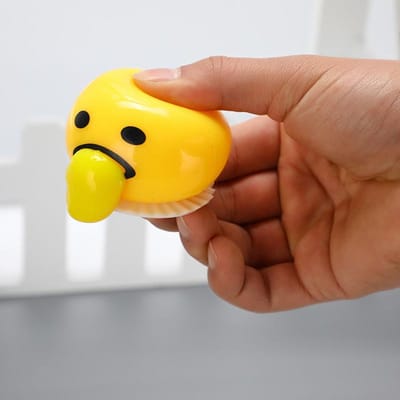 Jouet Collant Drôle Dégoûtant Jaune d'œuf Frère Vomissant Jaune d'œuf Armée Œuf Paresseux Crème Anglaise Balle Vomissante Décompression Jouet Drôle yellow