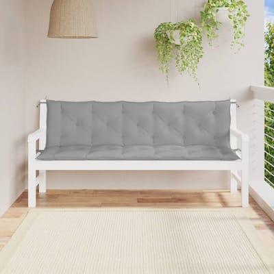 vidaXL - Tuinbankkussens - 2 - st - 180x50x7 - cm - oxford - stof - grijs