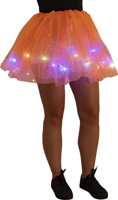 Tule rokje - tutu - volwassen petticoat - gekleurde led lampjes - oranje - sterretjes - festival - sterretjes - Koningsdag - voetbal - Nederlands team - Nederlands elftal - Olympische Spelen EK/WK