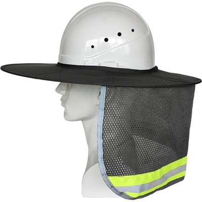 Le bord du casque de protection solaire convient au casque de protection solaire de sécurité réfléchissant pour les chantiers de construction gris