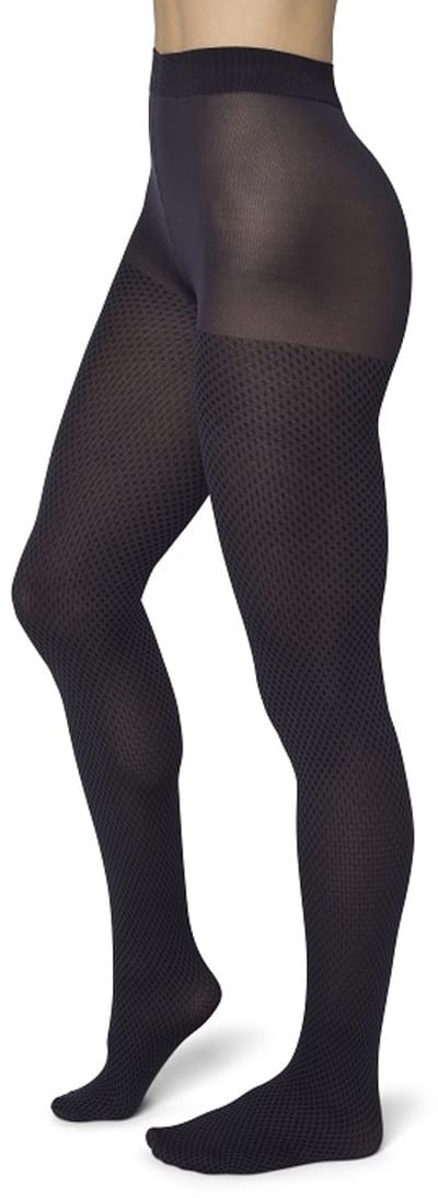 Bonnie Doon Grafische Panty 50 Denier Donker Paars Dames maat 38/40 M - Grafisch - Ruiten Print - Gladde Naden - Maximaal Draagcomfort - Chique Panty - Feestelijk - Fencing Tights - Blackberry - BP051980.143