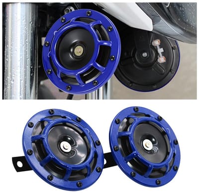 OmGoods - Dailygoody - Autoclaxon Set van 2 - Elektrische Luchttoeter - Super Luid en Duurzaam - Blauw - Voor Caravans - Hoge en Lage Toon