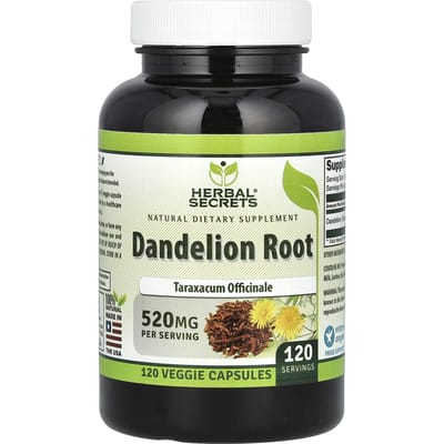 Racine de pissenlit, 520 mg, 120 gélules végétales