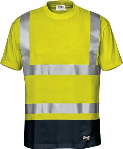 SIR SAFETY MARILENE Hi Vis Reflecterend Korte mouw Werk T-shirt HEREN Geel Blauw - Antistatisch - 180 g/m² - Reflecterende Band