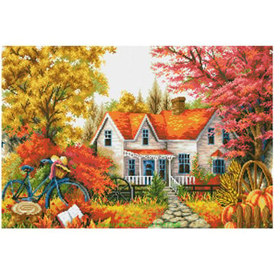 Diamant schilderij landschap warm huis tuin diamant borduurwerk patroon strass decor handwerk diamant mozaïek 20X30CM