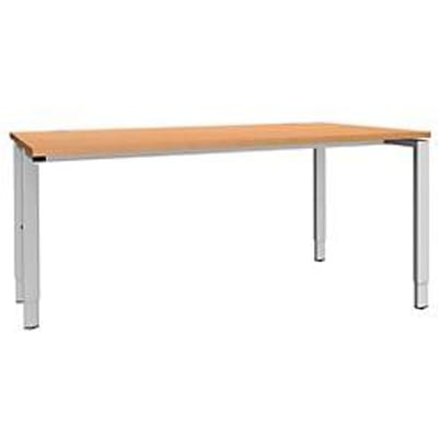 Schäfer Shop  Genius Bureautafel MODENA FLEX, 4-poot rechthoekige buis, eenzijdig, B 1600 mm, beuken