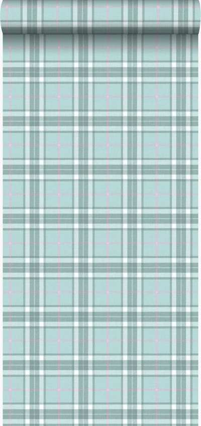 Origin Wallcoverings behang ruiten celadon groen - 53 cm x 10.05 m - 347469