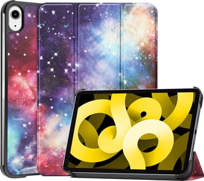 Hoes - Geschikt voor Apple iPad Air 5 (2022) - 10.9 inch - 5e Generatie - M1 - Dun & Stevig - Trifold Bookcase - Hard Cover - Hardcover Book Case - Tablet Hoesje - Galaxy