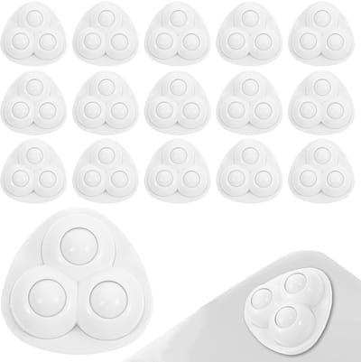 16 stuks wielen voor het verplaatsen van meubelwielen, 360 graden zwenkwielen voor meubels, zelfklevende zwenkwielen, beweegbaar voor vuilnisbakken, dozen, bloempotten (witte nylon kralen)
