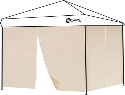 Set van 2 waterdichte zijpanelen voor paviljoen 3 x 3 m, met ritssluiting
