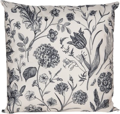 Anna's Collection Sierkussen voor binnen en buiten - vintage flowers - creme wit - 60 x 60 cm - tuinkussen